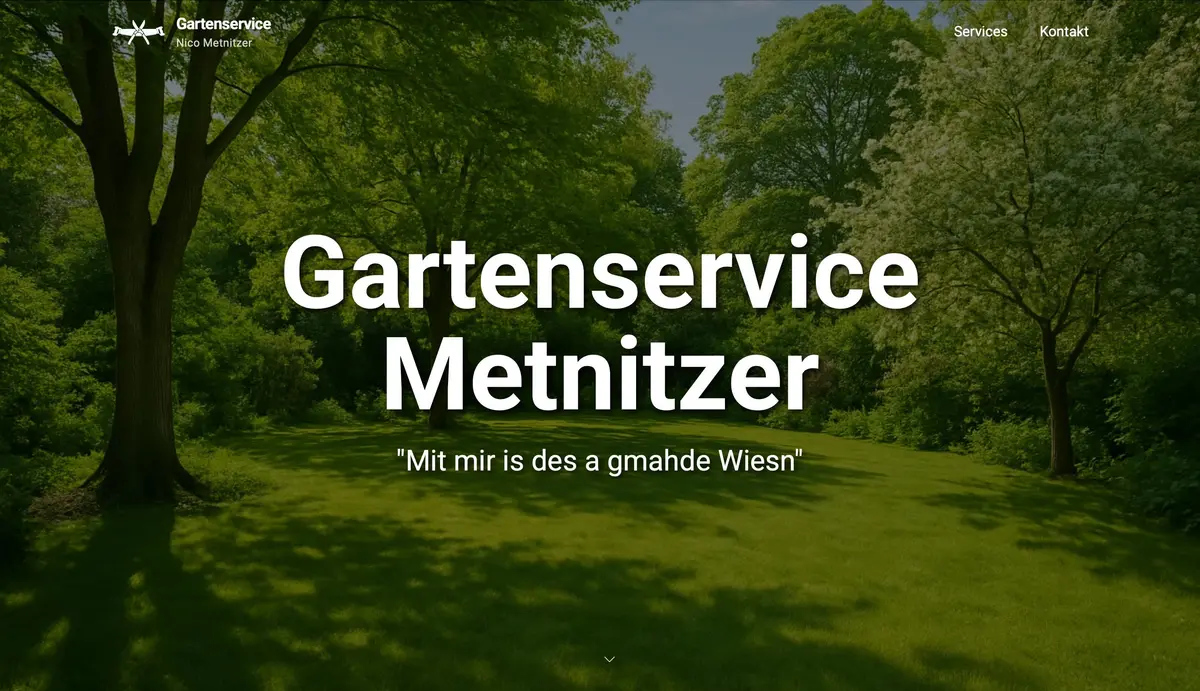 Gartenservice Metnitzer: Website-Ansicht
